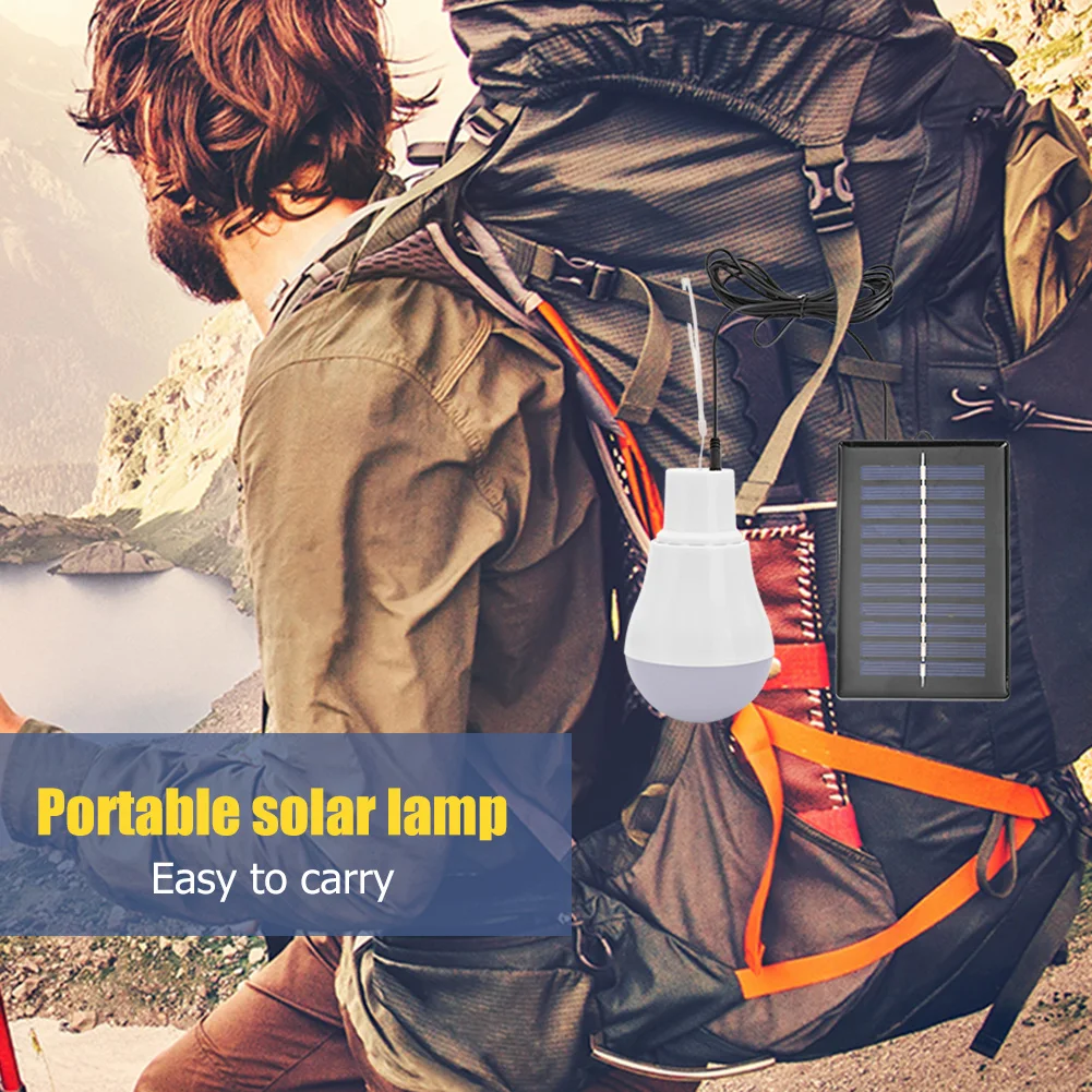 태양 에너지 전원 야외 램프, 휴대용 USB 충전 조명, 저전력 소비, 긴 수명 LED 전구, 5V, 15W, 300LM