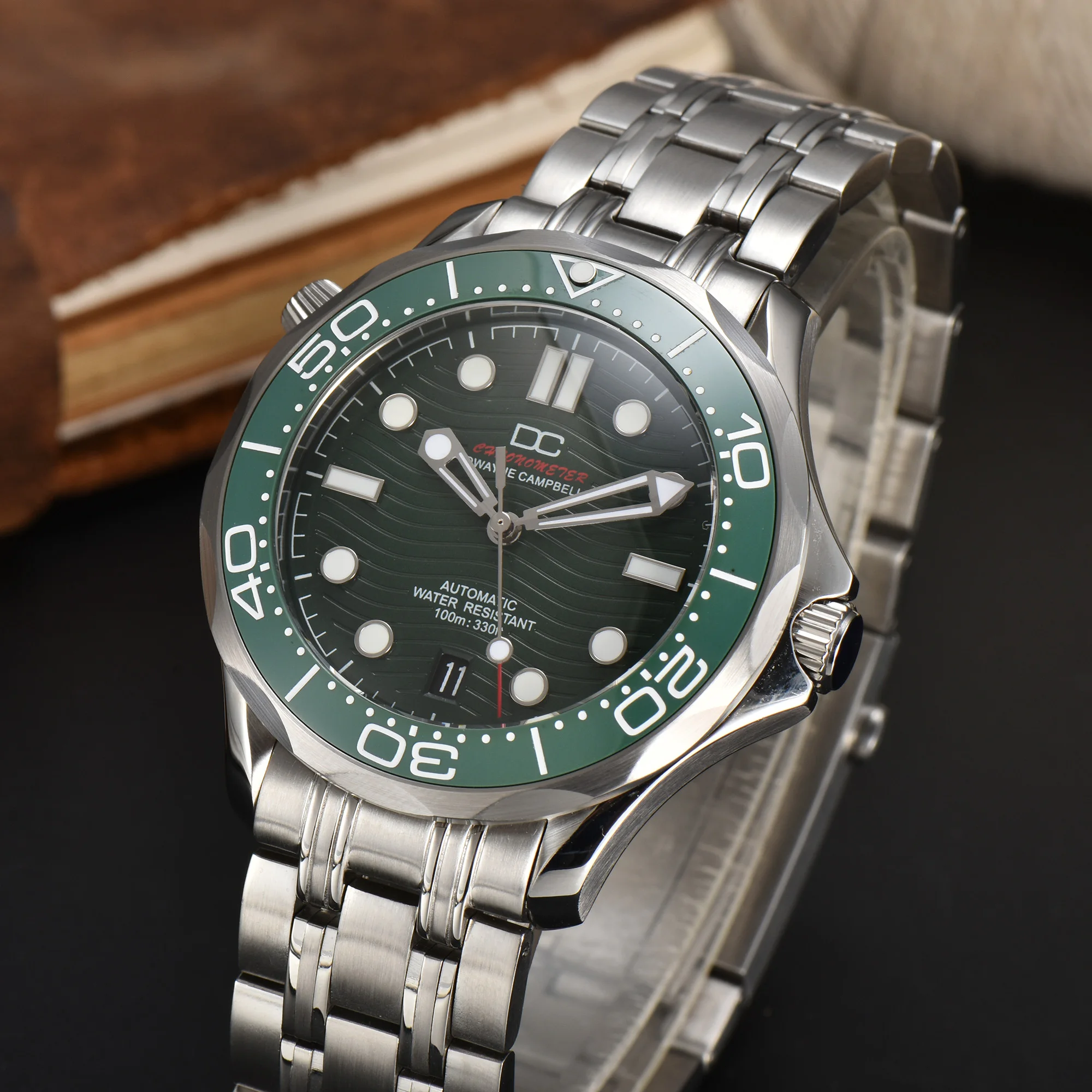 Hollowed Out Silver, Gold, Blue Hour Hands with C3 Green Luminous 9.4*13*17mm