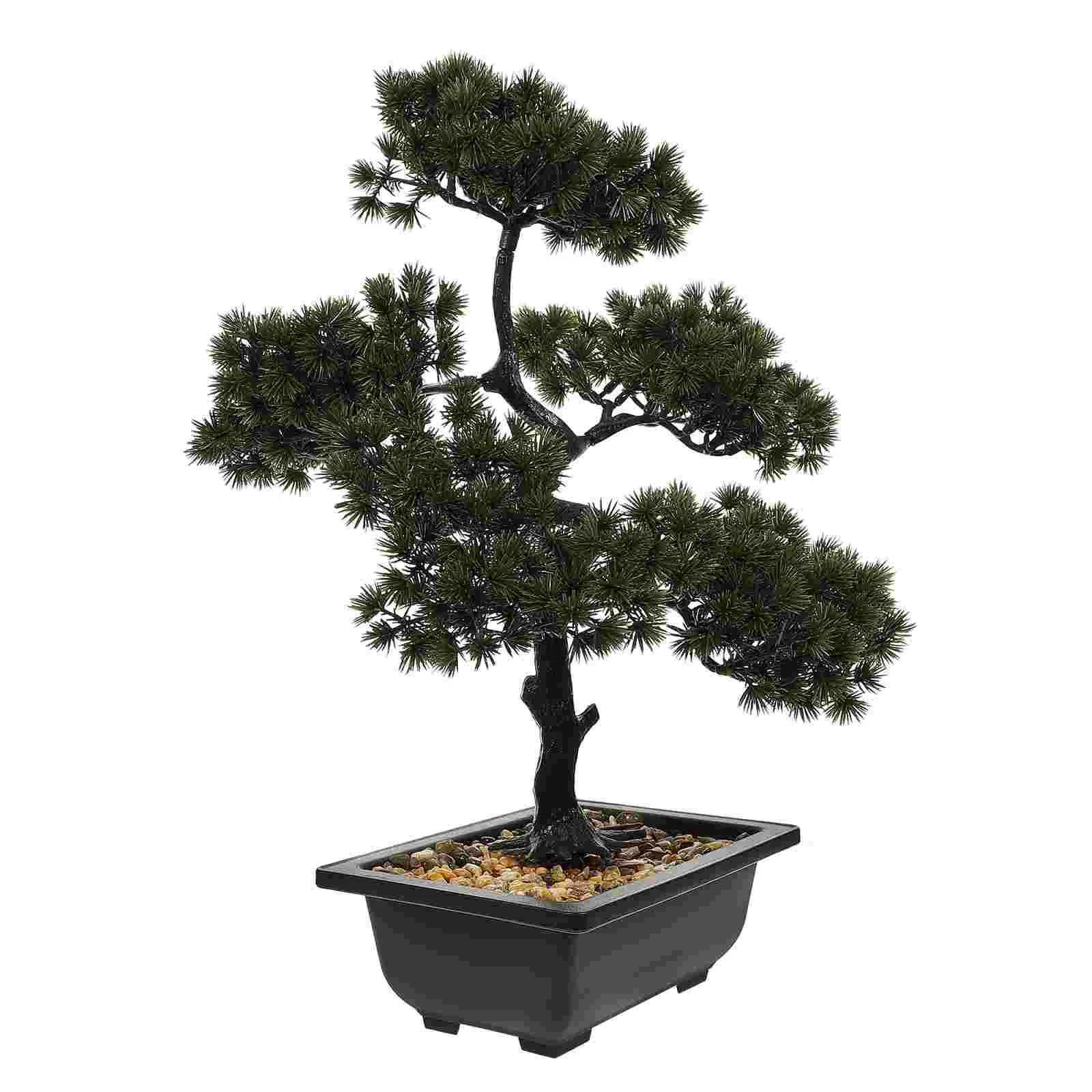 

Artificial Bonsai Pine Tree Faux Simulation Potted Plant Desk Display Fake Bonsai Ornaments