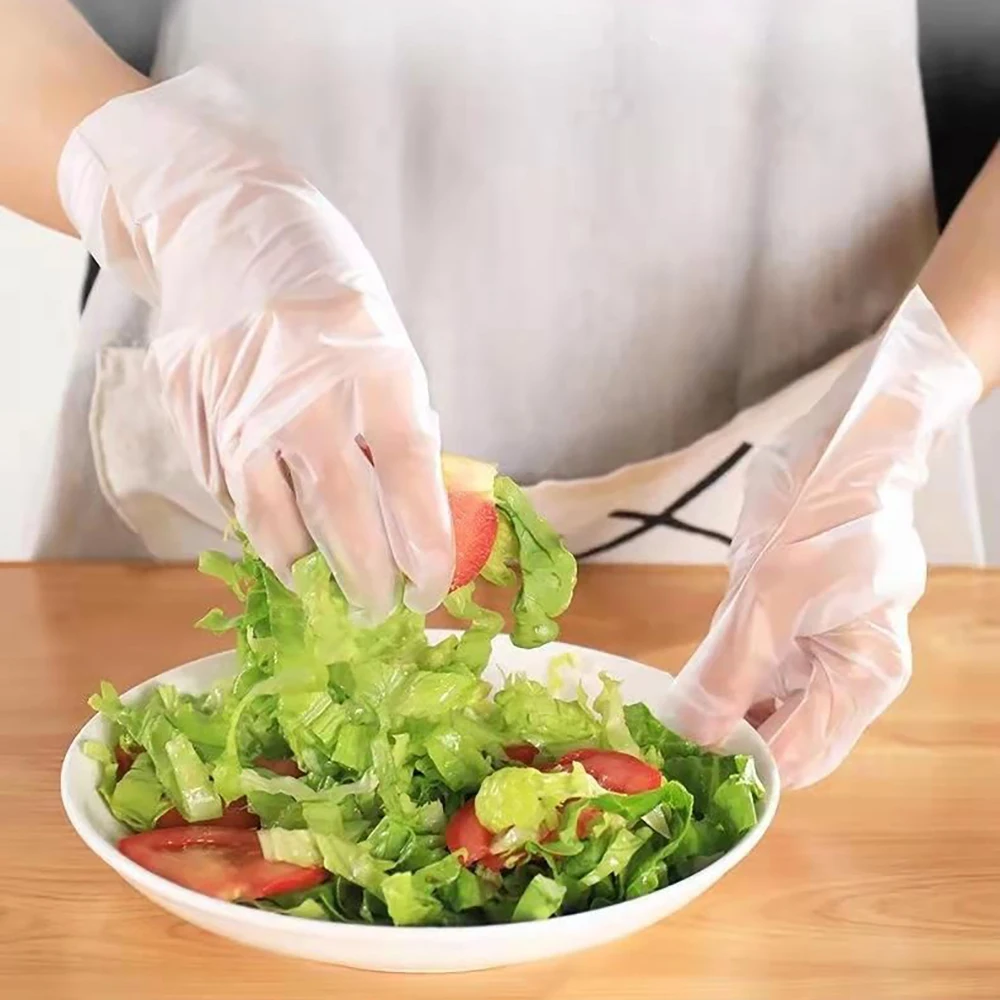 Disposable TPE Gloves Food Grade Household Kitchen Oil Resistant Plastic Gloves Baking Tools
