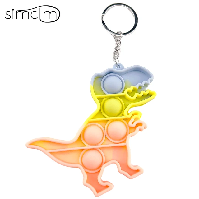 Mini Anime Push Keychain for Children Adult Sensory Trinkets Pop Bubble Among Us Key Ring Educational Cute Toy Anti-stress Funny J