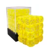 Bescon 12mm 6 Sided Dice 36 in Brick Box, 12mm Six Sided Die (36) Block of Dice, Translucent Yellow with White Pips 1