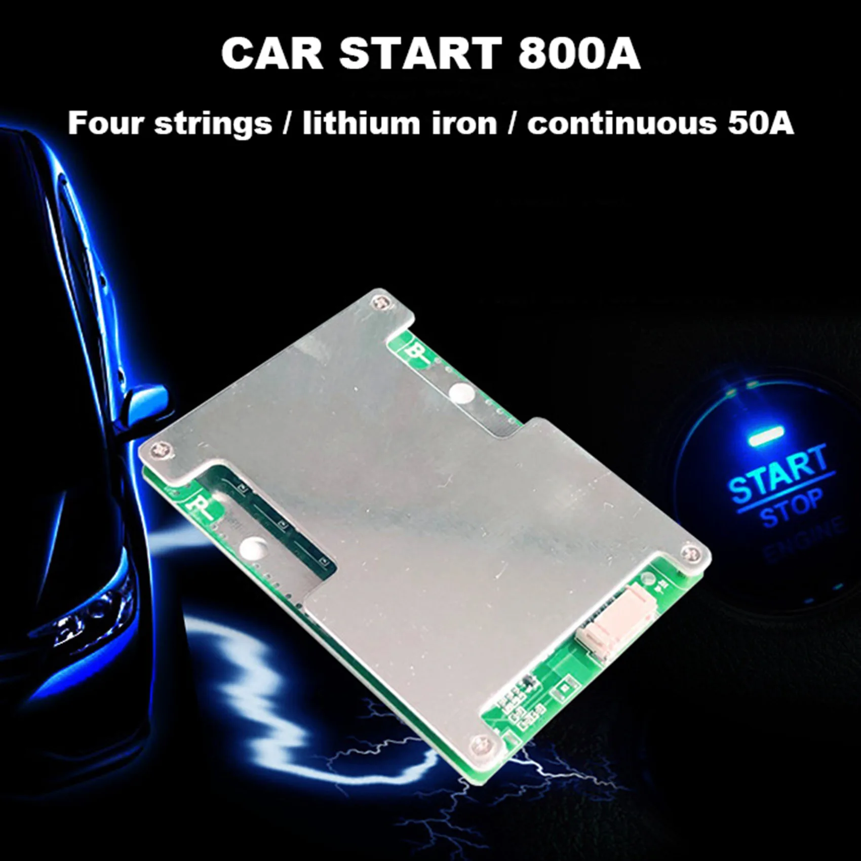 리튬 배터리 충전기 BMS 보호 보드, 전원 배터리 포함, PCB 보호 보드, 밸런스 강화, 4S, 12V, 800A LiFePO4