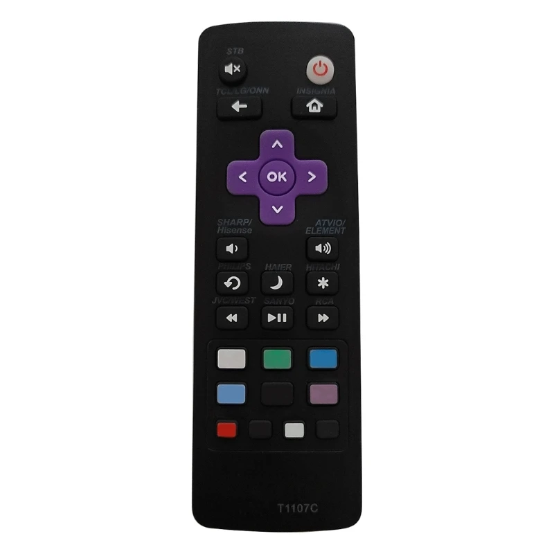 Telecomando Universale T1107B Per Roku Streaming Player Box Tv Tcl Lg Onn Sharp Philips Hisense Jvc Rca Sanyo Haier