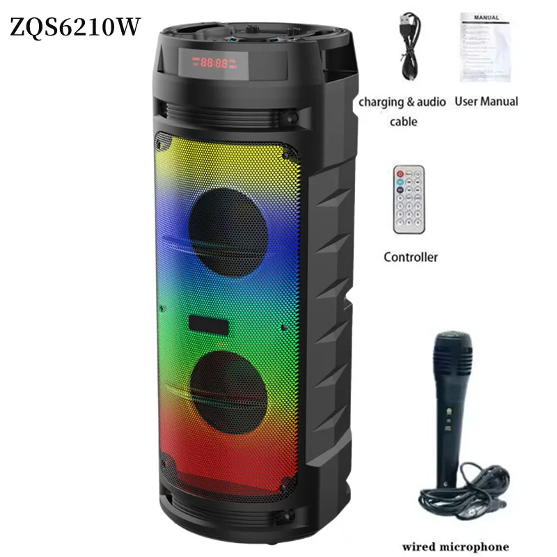 

6.5 "High Power Wireless Bluetooth Speaker Portable Column Stereo Subwoofer Home Karaoke Bass Party Speaker With Microphone FM