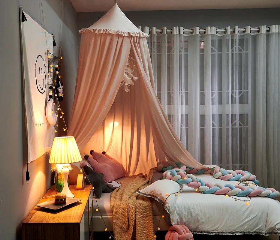 Bed Luifel voor Kinderen met Verlichting, Prinses Ronde