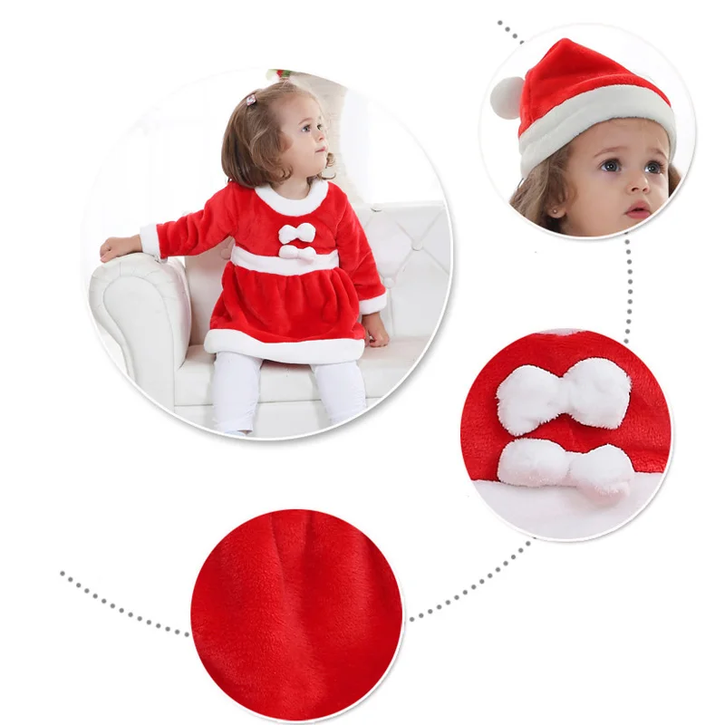 Kids Santa Claus Romper Hat Toddler Boy Girl Party Baby New Year Christmas Costume Jumpsuit Cosplay Xmas Clothing Set baby rompers,baby jumpsuit,cotton jumpsuit,baby clothing