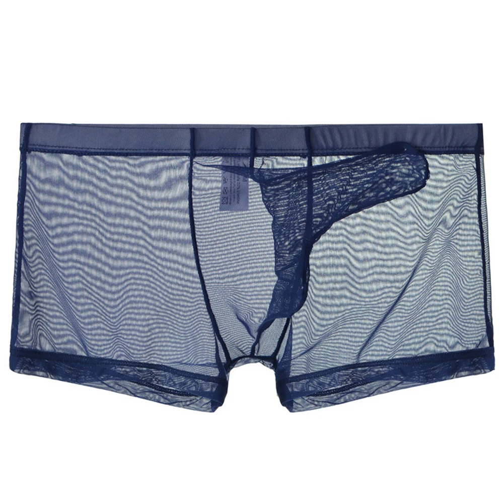 

Sexy Men Transparent Trunks Underwear Ultra-Thin See Through Boxer Briefs Mesh Elephant Nose Panties Breathable Homme Slip