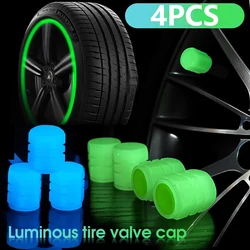 4PCS Luminous Tire Valves Cap Stem Caps For Bicycle Motorcycle Car Accessories Dust-proof Glowing Decorative Tyre Covers