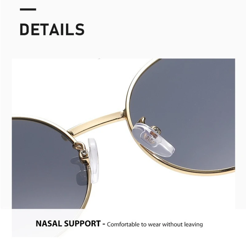 Fashion Retro Oval Sunglasses UV400 Protection Lightweight Metal Frame Unisex Travel Outdoor Sun Glasses Luxury Sunglasses