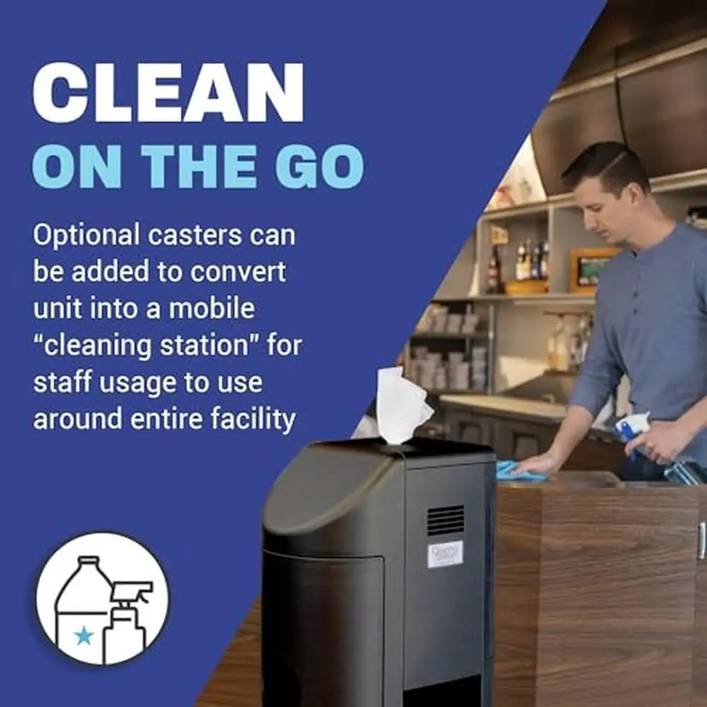 Disinfecting Wipes Gel Trash Can Cleaning Station Storage Professional Design Sanitizing Stand Slim Can Holder All-in-One 2