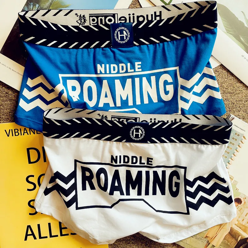 

2pcs/lot Large size under wearflat angle underwear pure cotton low waist tight and comfortable flat angle pant youth sport short