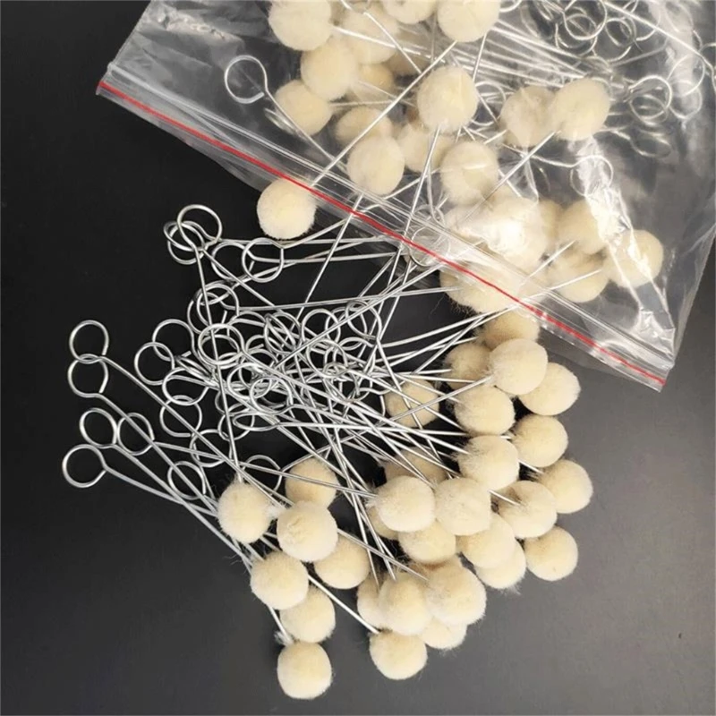 Wool Daubers Balls Brush Leather Dye Tool with Metal Handle Leather Dye Dauber Dyeing Applicator for DIY Crafts Project 87HA