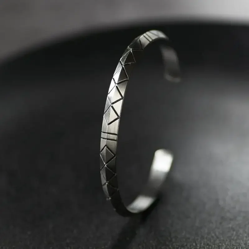 Half-Fold Square Open Bangle Bracelet Geometric Classic Punk Shape Men Women Everyday Go Out Jewelry