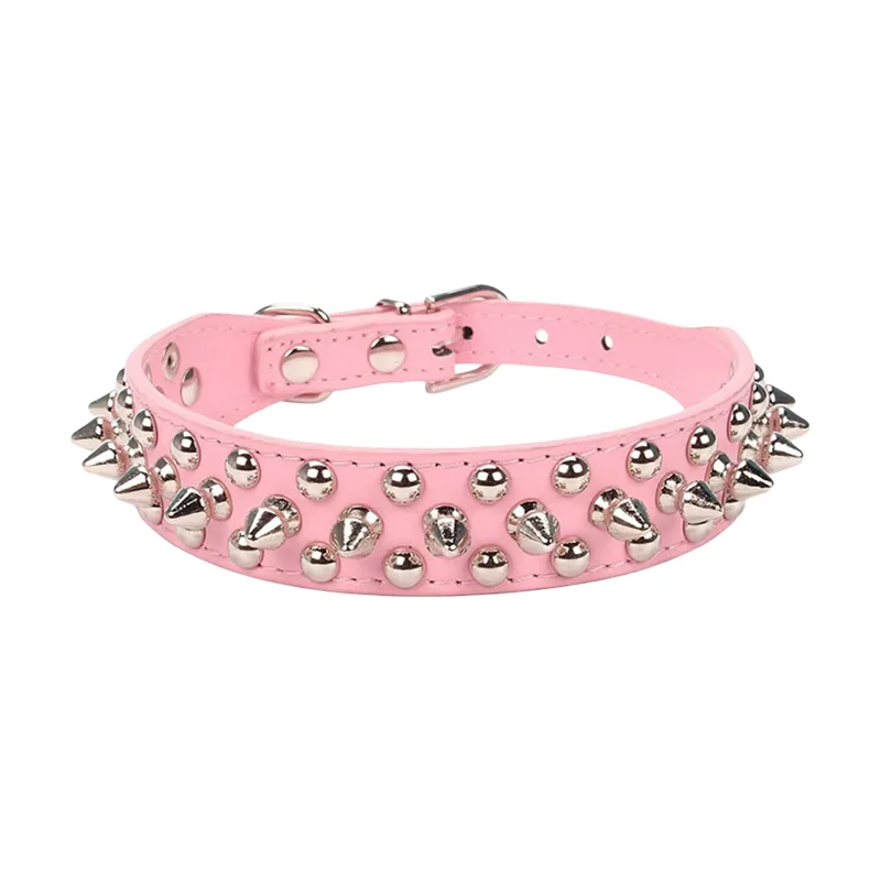 Adjustable Studded Dog Collar For Medium And Large Dogs Punk Style_voghion.com