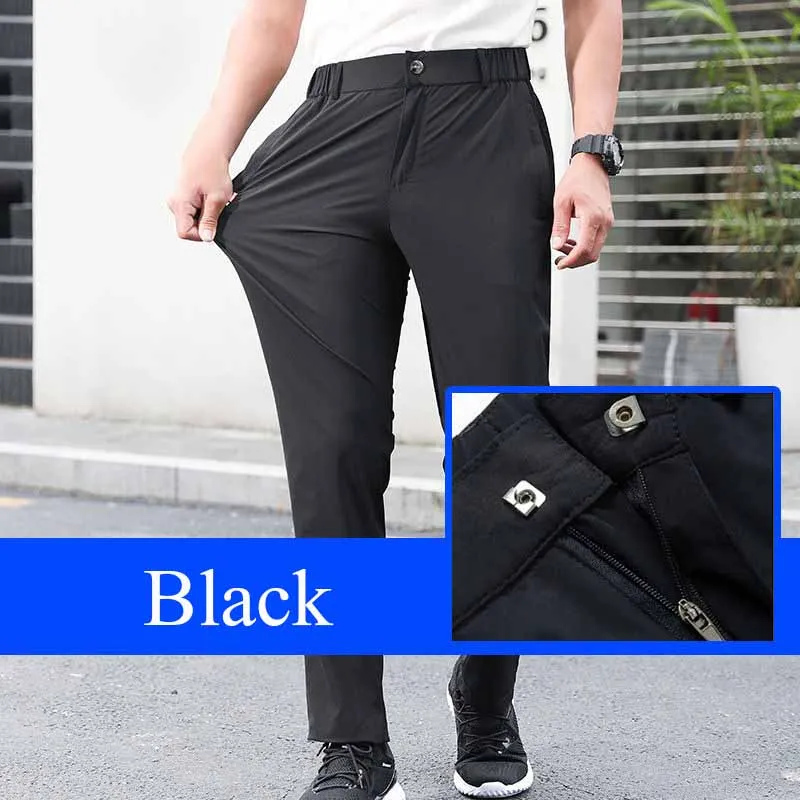 New Elastic Quick Drying Mens Pants Summer Waterproof Breathable Ultra Thin Outdoor Climbing Hiking Trekking Mens Trousers PFN69 2