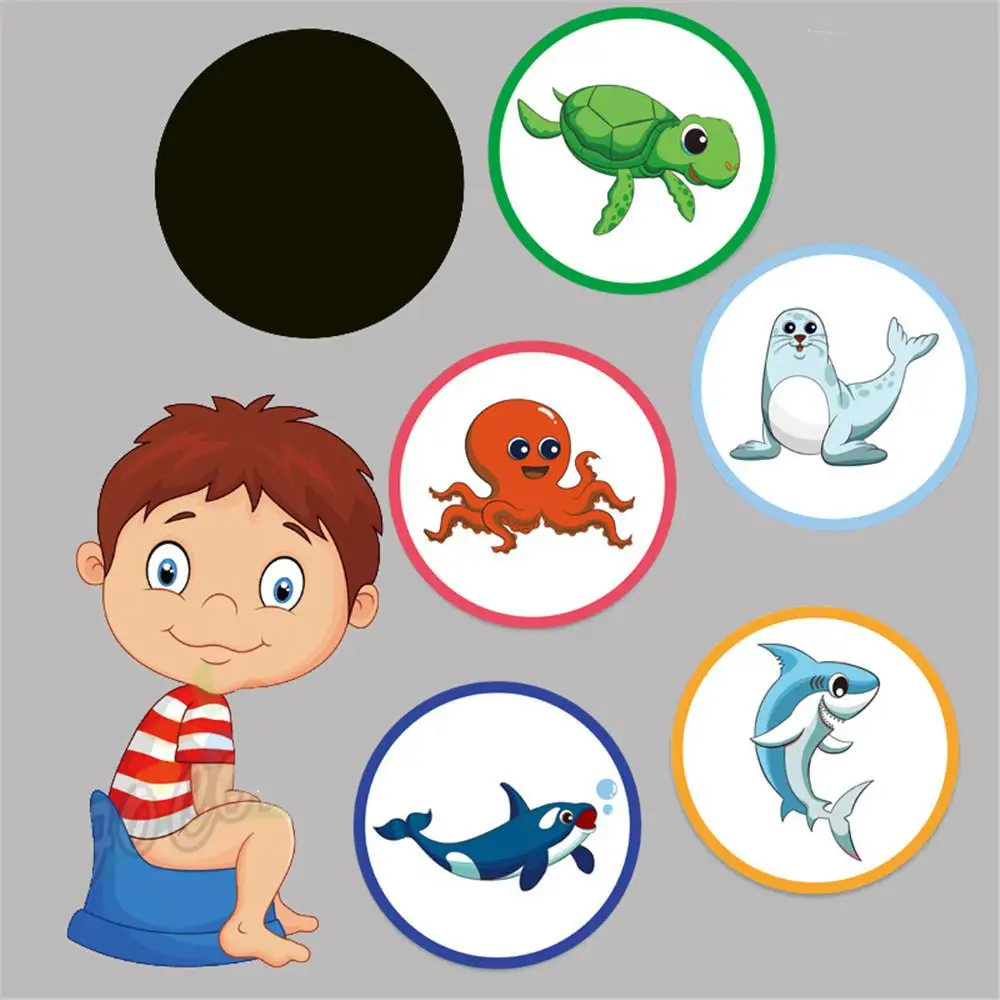 Cartoon Temperature-sensitive Color-changing Sticker Urinal Splash-proof Discoloration Toilet Sticker Children's Urinal Training vinyl stickers toilet stickers toilet wall stickers toilet seat stickers