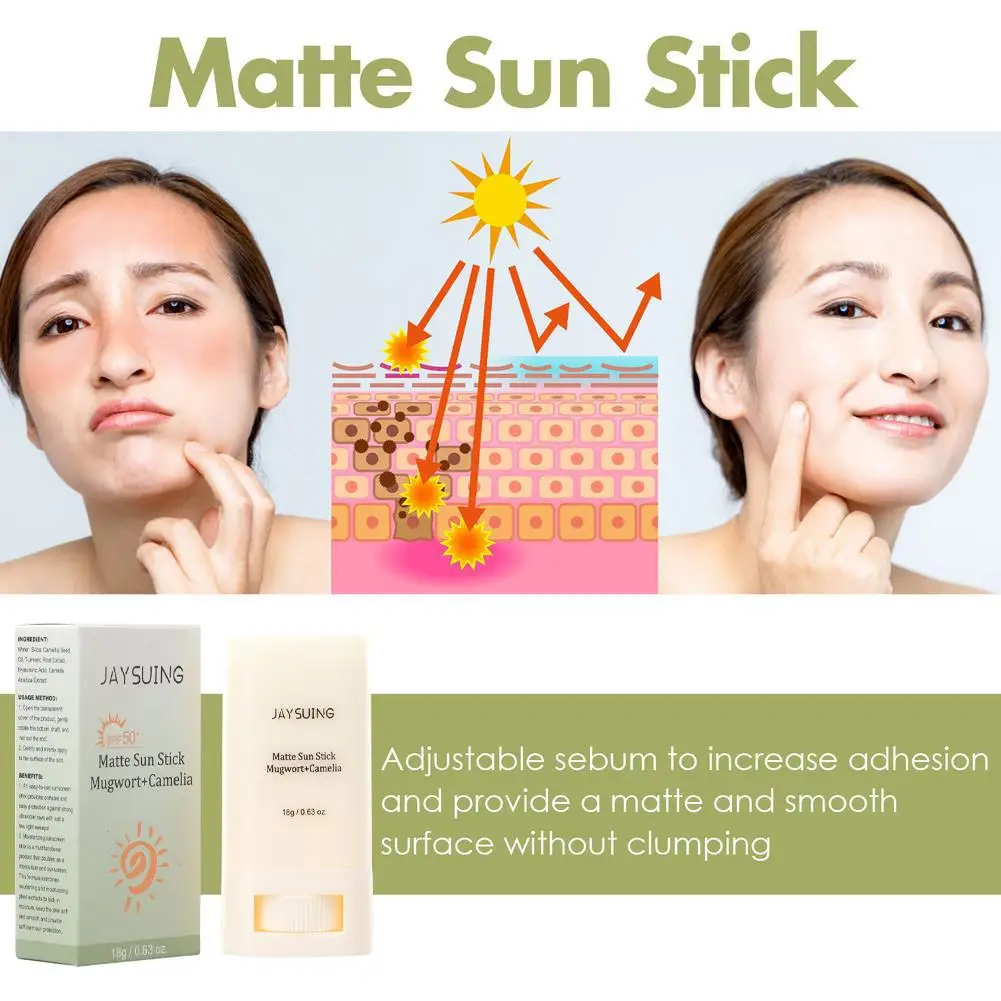 18g Matte Sunscreen Stick Isolation From Ultraviolet Rays Sun Block Moisturizing And Brightening Skin Tone For Skincare
