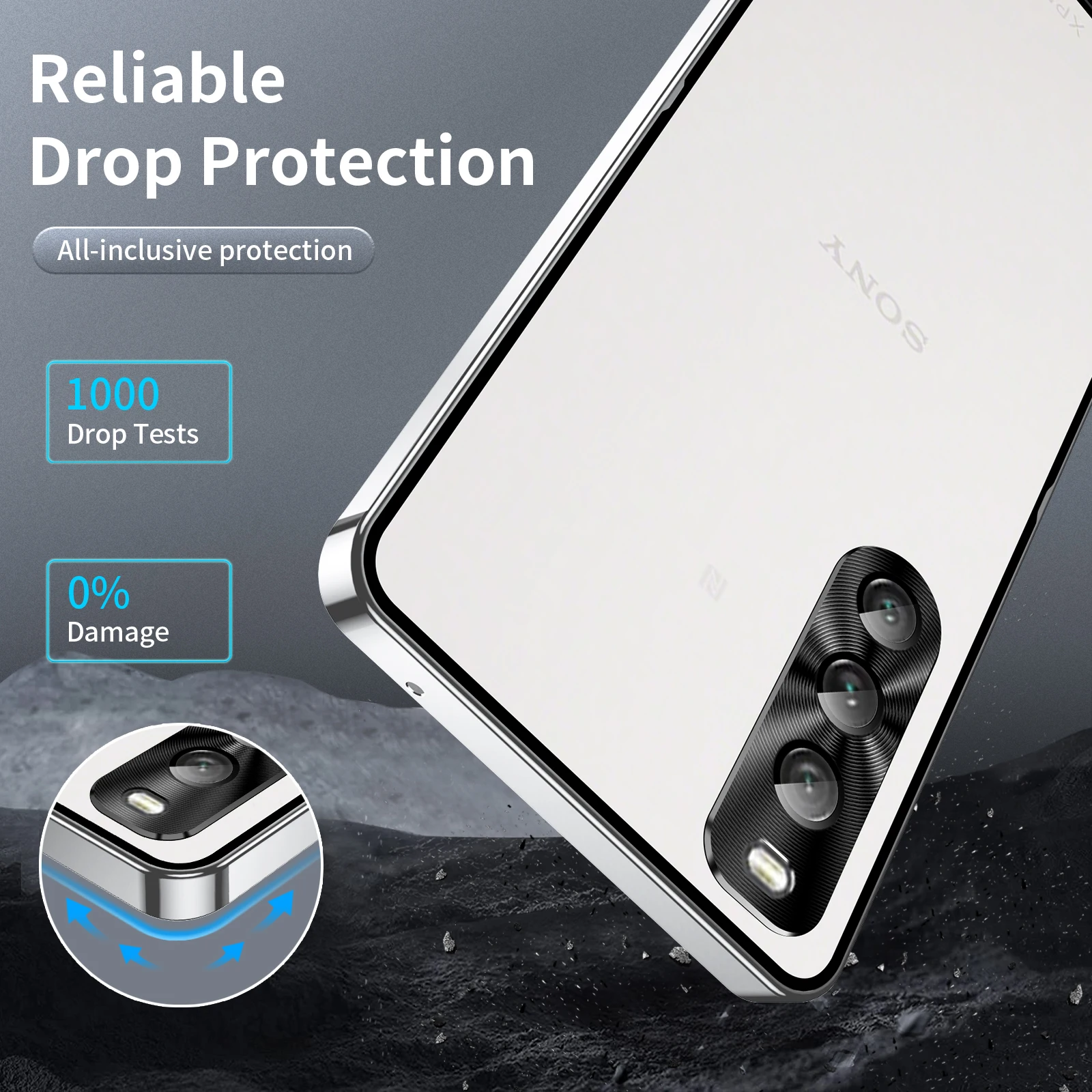 Lightweight Metal Cover For Sony Xperia 10 V Case 1 5 IV Aluminum Frame Translucent Magnetic Core Hard Back Built-in Camera Lens