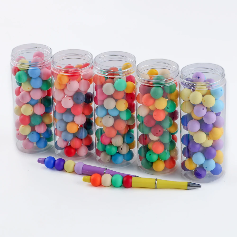 Silicone Round Beads for DIY Jewelry and Craft Projects - 20 Piece Set, 15mm