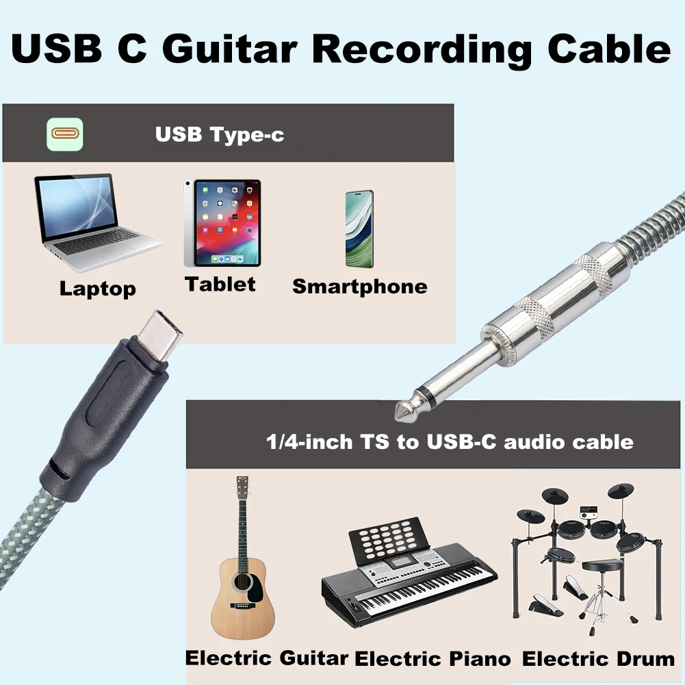  15 ø  -C Ÿ  ̺  6.35mm TS Aux -C Ÿ ׷ ̺, 1 m, 2 m, 3 m, 5m, 6.35mm, 1/4 ġ