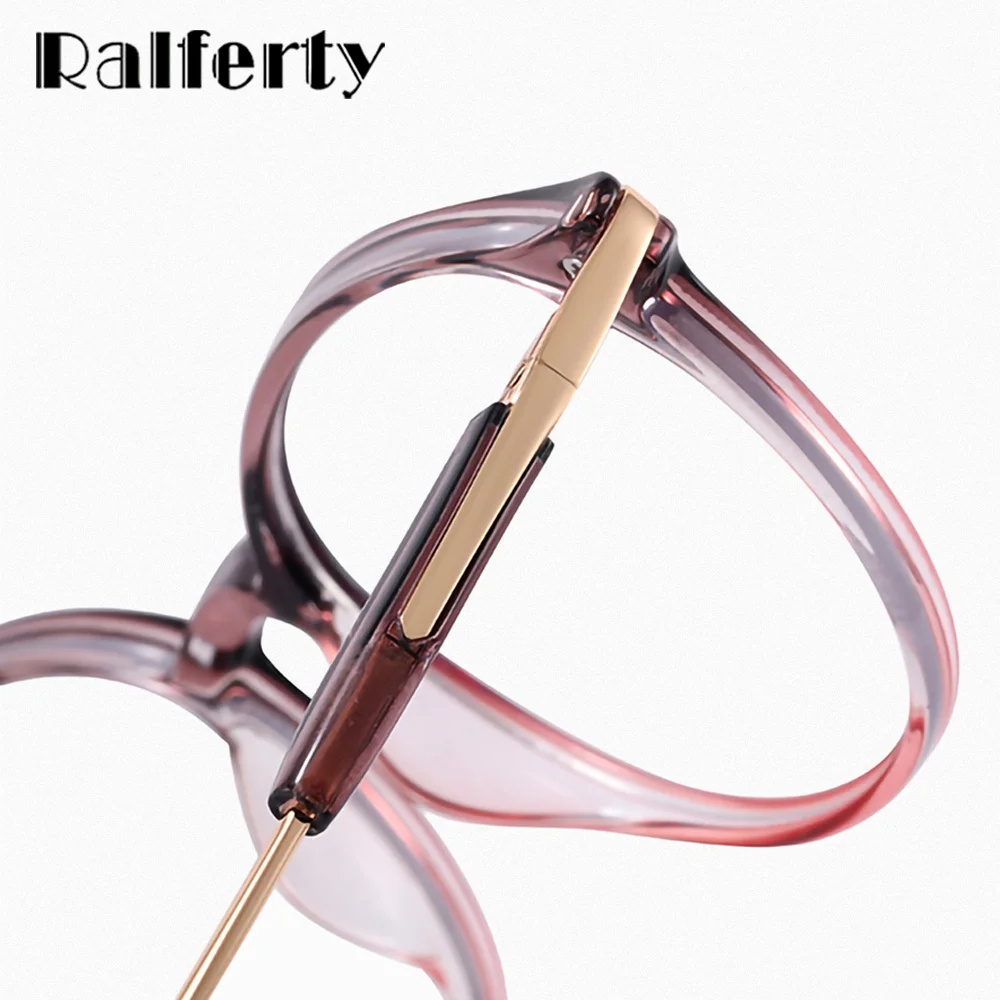 Ralferty Clear Glasses for Kids Girls TR90 Round Transparent Eyeglass Frame Children Optical Prescription Myopia Frame Anti Blue 6