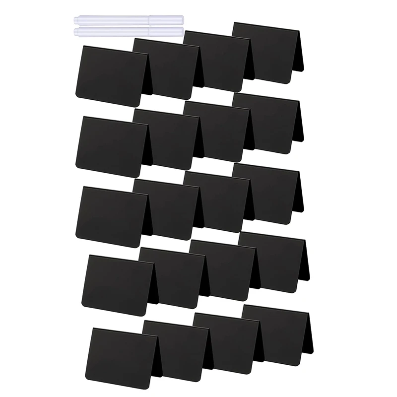 20-pieces-mini-chalkboard-signs-a-shaped-chalkboard-tables-buffet-tags-pvc-erasable-blackboards-with-white-chalk-markers