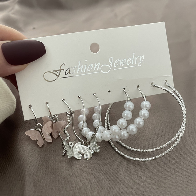 Boho Snake Butterfly Drop Earrings For Women Geometirc Gold Metal Circle Hoop Earrings Set 2022 Trend Jewelry Best Gift