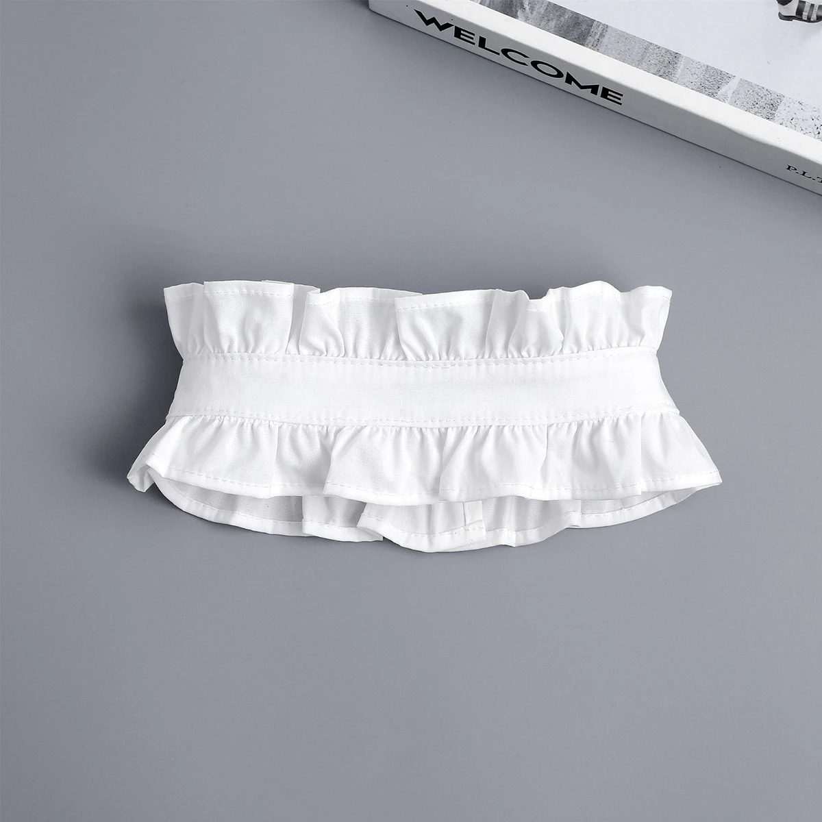 Modischer Rüschen-Knopfkragen für Damen, Abnehmbarer Stehkragen, Vintage-Spitze, Falscher Blusenkragen für Mädchen und Damen – Detail 8
