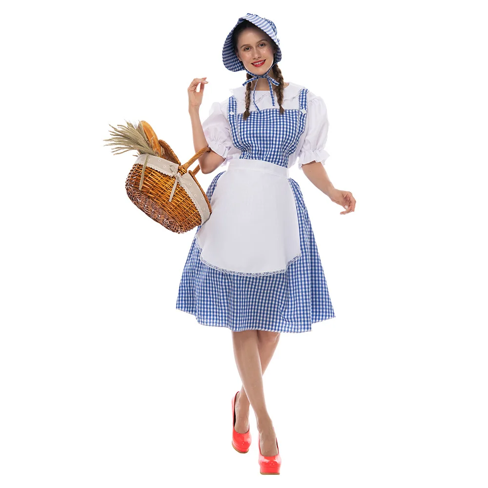

Halloween Party Costume Peasant Woman Fresh Field Style Stage Costume