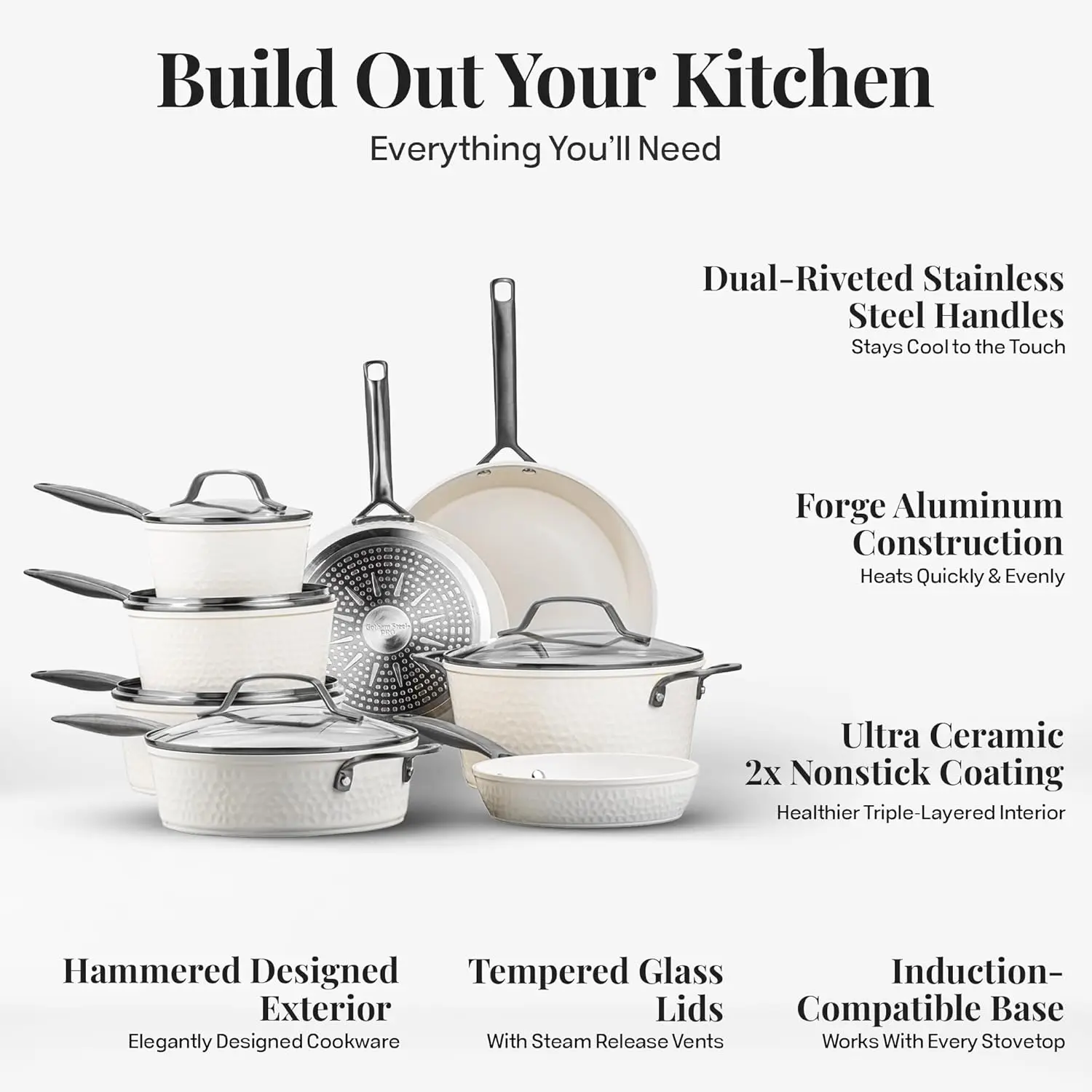 20-Piece Hammered Ceramic Cookware Set 3
