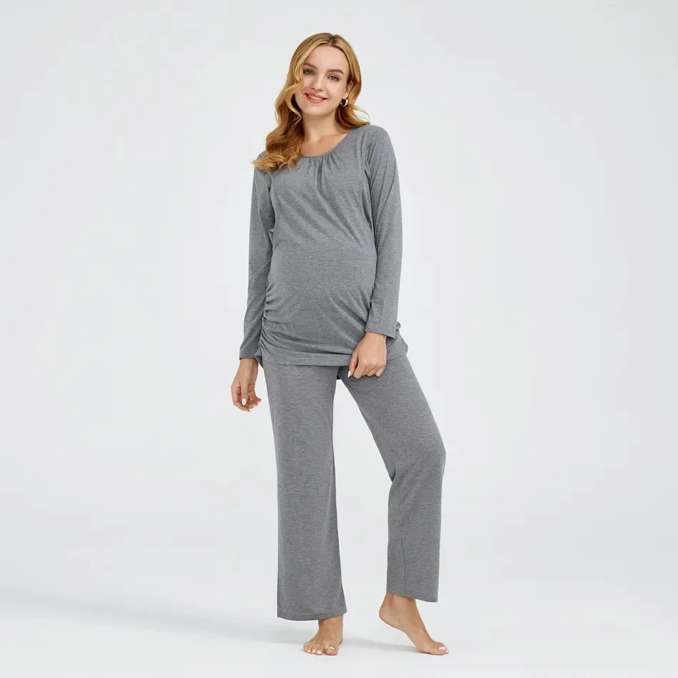 

Euramerican Cotton Maternity Nursing Sleepwear Breastfeeding Nightwear Pregnant Women Pregnancy Breast Feeding Pajamas Suits
