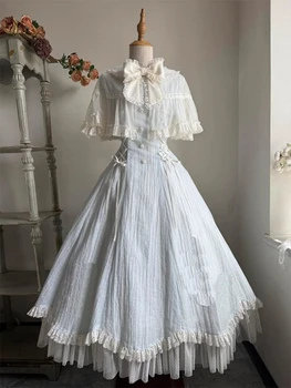 French Elegant Sweet Lolita Dress Women Bow Lace Patchwork Princess Party Dresses New Slim Fashion Hepburn Clothing Summer 2025 1