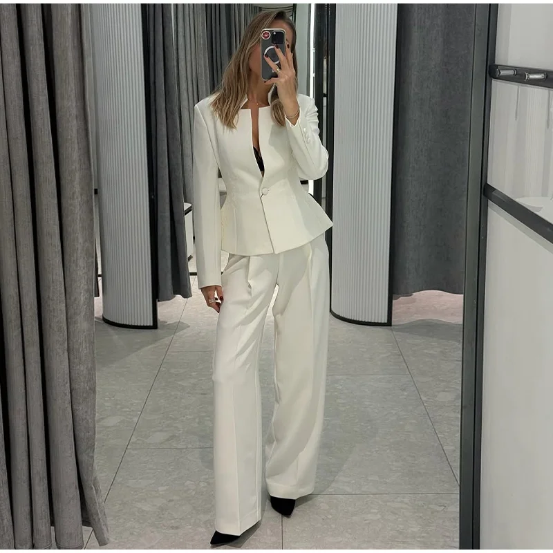 Solid Color Lace Patchwork Stand Collar Blazer Long Sleeve Single Breasted 2026 Spring Women Jacket Trendy Chic Lady Suit Coats 71 Sf77cd2f5547241139db1c07fa40c85a6m