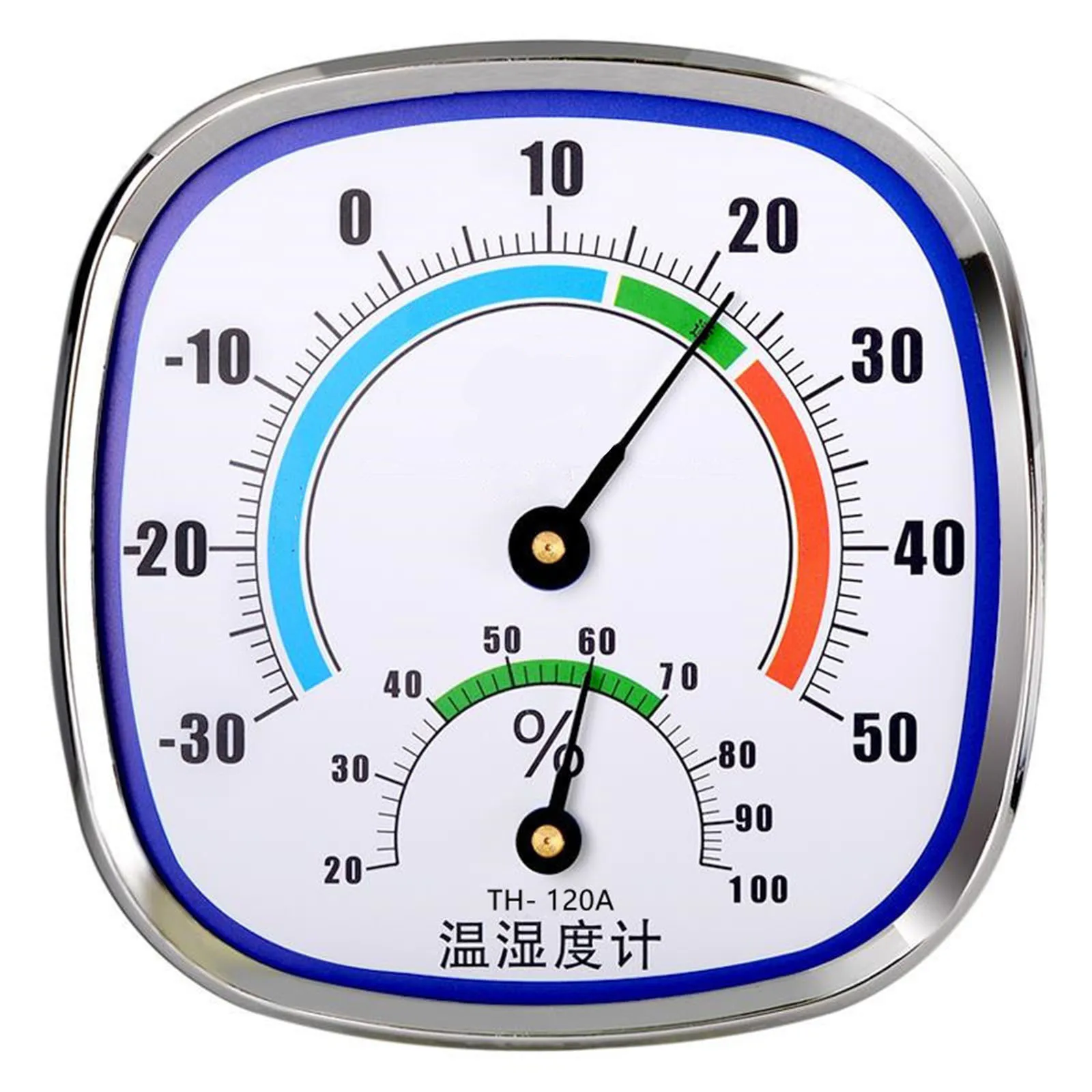 

Durable Thermometer Hygrometer Wall Mounted -30 - 50℃ 120x120x23mm 1pc 20 - 99%RH ABS Gauge Glass Lens Humidity