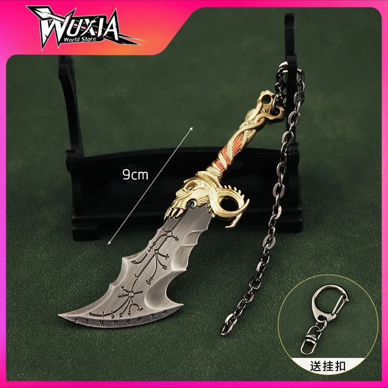 God Of War Arma 9Cm Blades Of Chaos Runic Kratos Sword Game Periferiche Nuove Lame Di Chaos Portachiavi In Lega Katana Sword Gift Toy