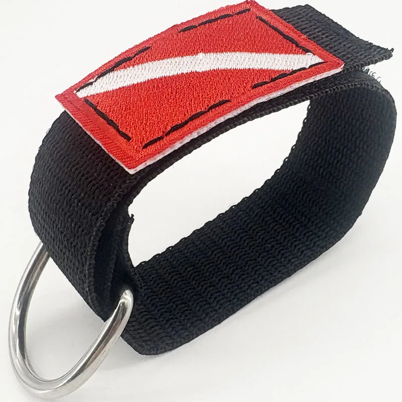 Adjustable Scuba Diving Wrist Strap with D-Ring - Freediving Webbing Holder Accessory