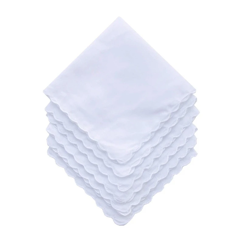 

White Color Handkerchief for Woman Embroidery Tie-dye Man Pocket Handkerchief