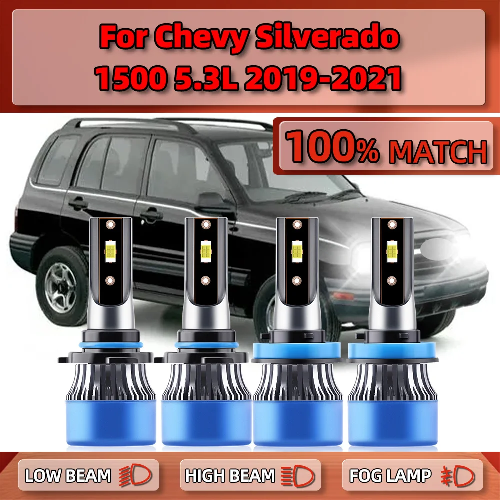 

Canbus LED Headlights Plug & Play 240W 40000LM CSP Chip Car Lights 12V 6000K For Chevy Silverado 1500 5.3L 2019 2020 2021