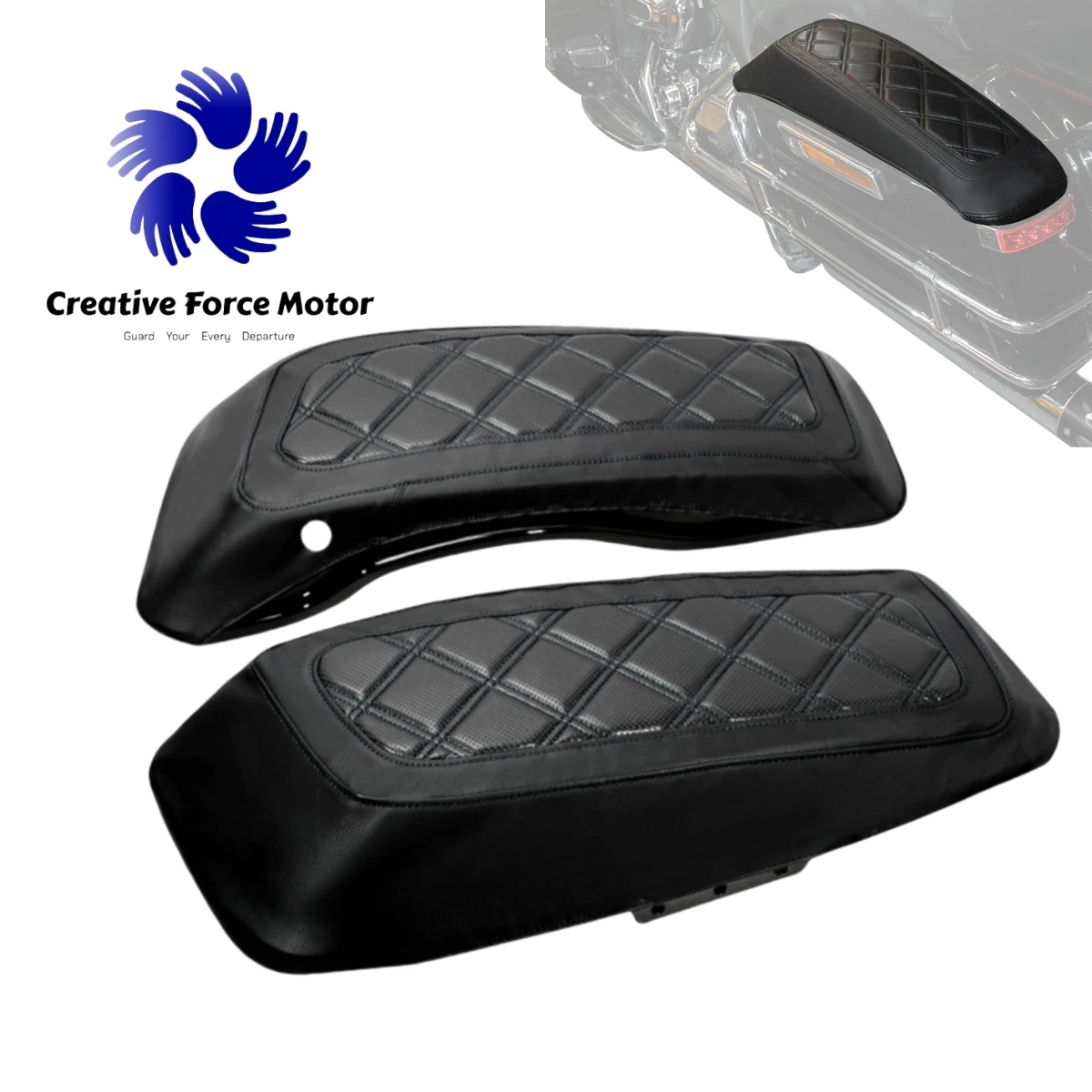 

Motorcycles Hard Saddlebags Lid Covers Waterproof For Harley Touring CVO Limited Road King FLHR Electra Street Glide FLHX 14-23