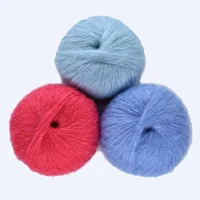1pcs 50g Mohair Silk Wool Yarn 15% Wool 15% Mohair 40% Acrylic 30% Nylon Soft Crochet Yarn Hand Knit Scarf Shawl 330m/361yd 4