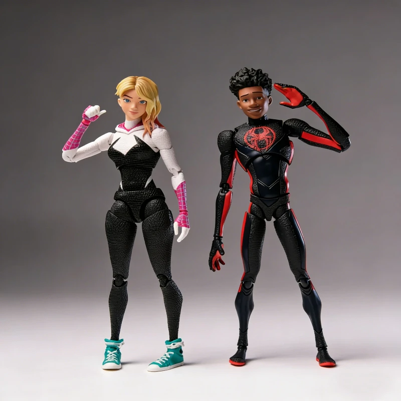 Spider-Man Across The Spider-Verse 15cm CT SHF Miles Morales Spider-Gwen Actionfigur, bewegliche Anime-Modellfigur, Spielzeug, Dekoration, Geschenk