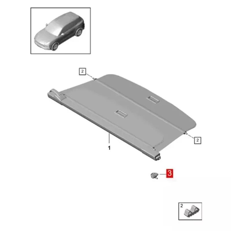 Supporto per blocco cuscinetto copertura carico bagagliaio auto per Porsche Cayenne 2018-2023 - Image 2