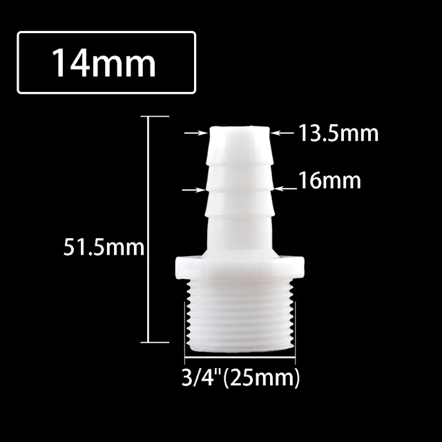 Műanyag Cső Illesztése 10/12/11/16/22/25 Mm -Es Tömlő Barb Farok 3/4 "Bsp Férfi Szál Csatlakozó Ízületi Rézcsatlakozó Adapter 1Pc - Image 6