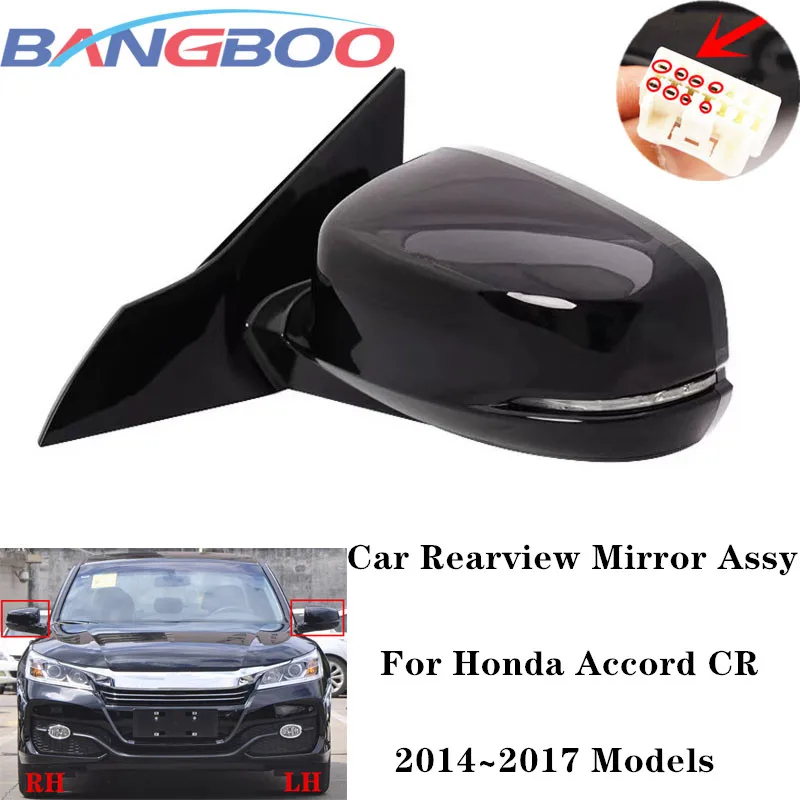 

Car Rearview Side Mirror Assy For HONDA ACCORD CR 2014 2015 2016 2017 8PINS With Lens Adjustable LED Turn Light Unpainted Color