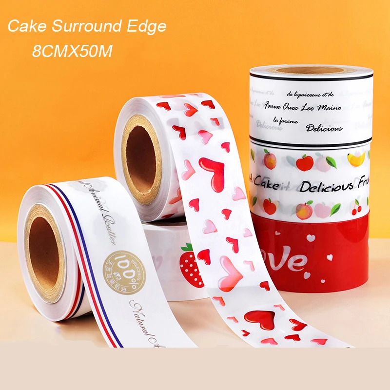 

50M Cake Surround Edge Film Transparent Cake Collar DIY Cake Border Mold Chocolate Candy Baking Tools Durable Mousse Ring