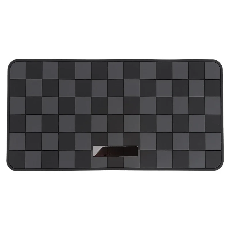 Plaid Car Anti-Slip Mat Car Dashboard Ornament Silica Gel Mat Auto Non-Slip Decoration Phone Sunglasses Holder PVC Square