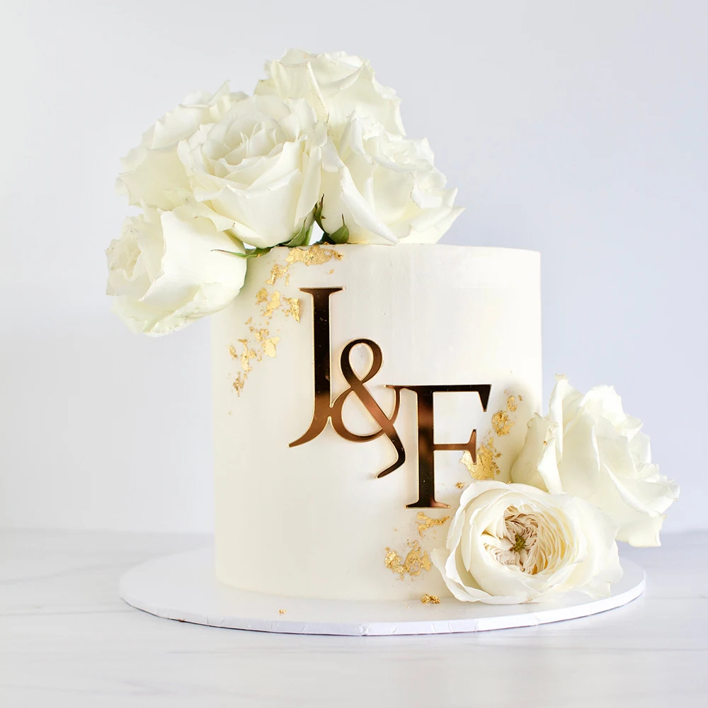 Wedding Initial Charm Letter Cake Charm Custom Cake Charms Acrylic Letters  for Cake Acrylic Cake Charm Number Cake Charm 
