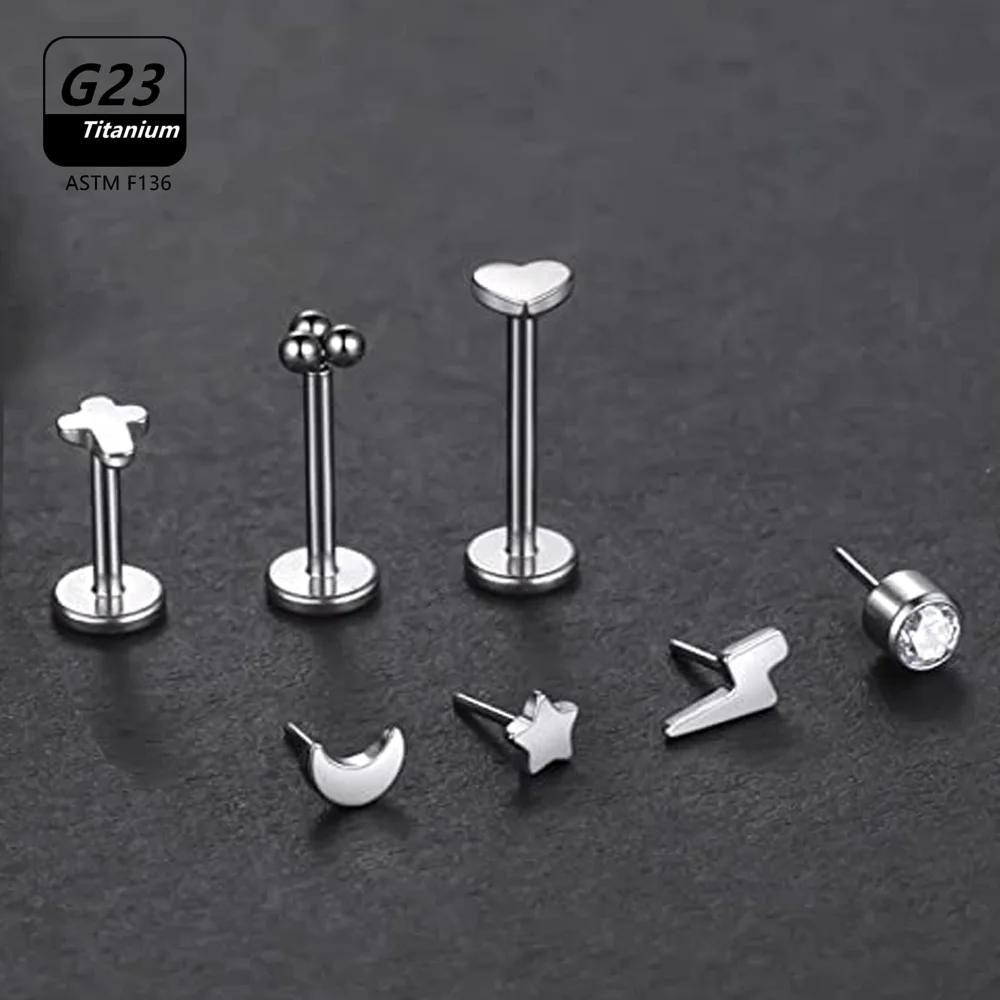 1/10PCS F136 Titan Piercing Bolzen Kleine Labret Koreanische Mode Pin Ohrringe Kreuz Stud Frauen Körper Schmuck – Detail 11
