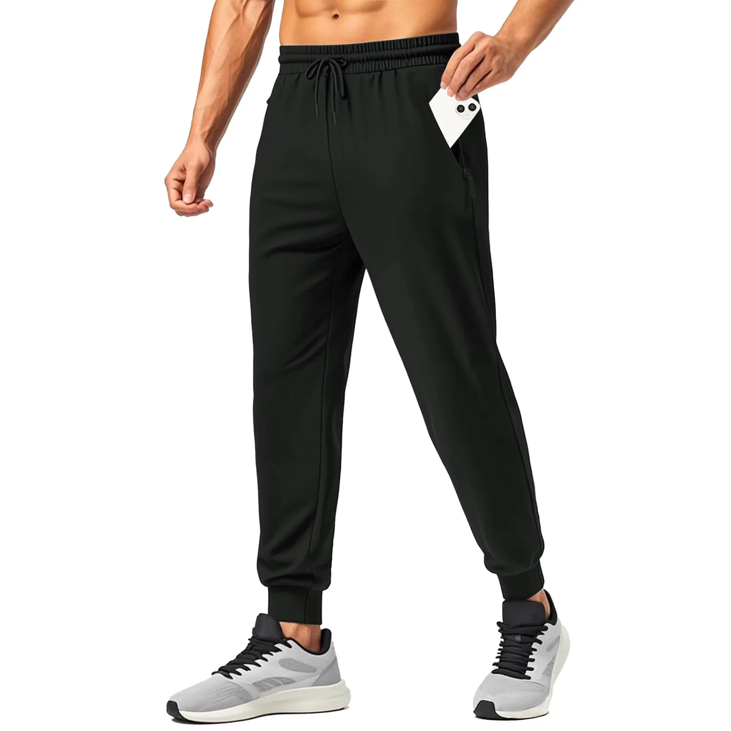 EKLENTSON Herren-Wanderhose, leichte, schnell trocknende Sporthose mit Reißverschlusstaschen, dehnbare, konische Beine, Lauftraining – Detail 20